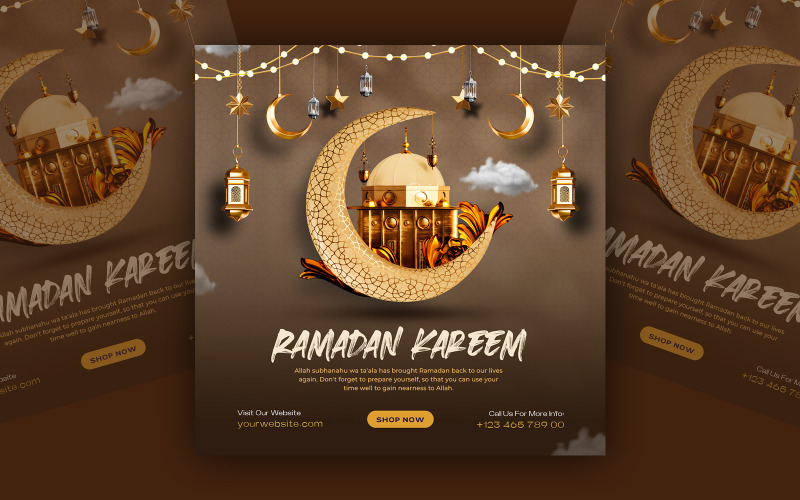 Modello di post sui social media di Ramadan Kareem