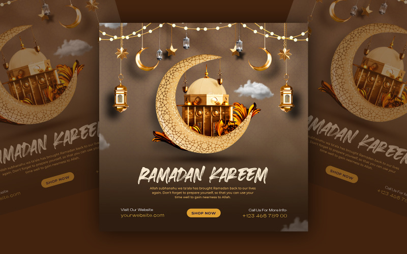 Ramadan Kareem közösségi média bejegyzéssablon