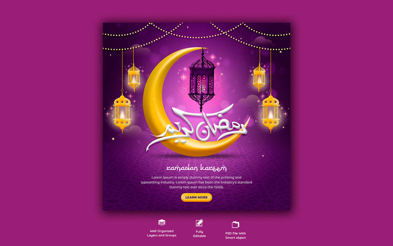 Ramadan Kareem Social-Media-Vorlage