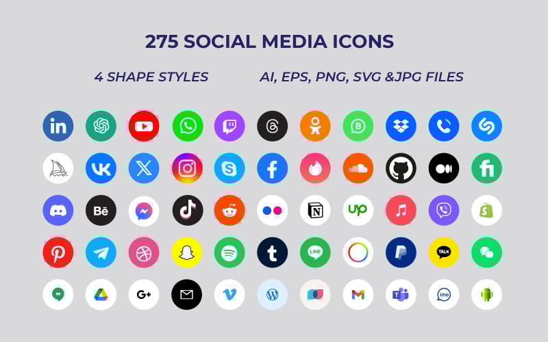 Beliebte Social-Media-Icon-Sammlung