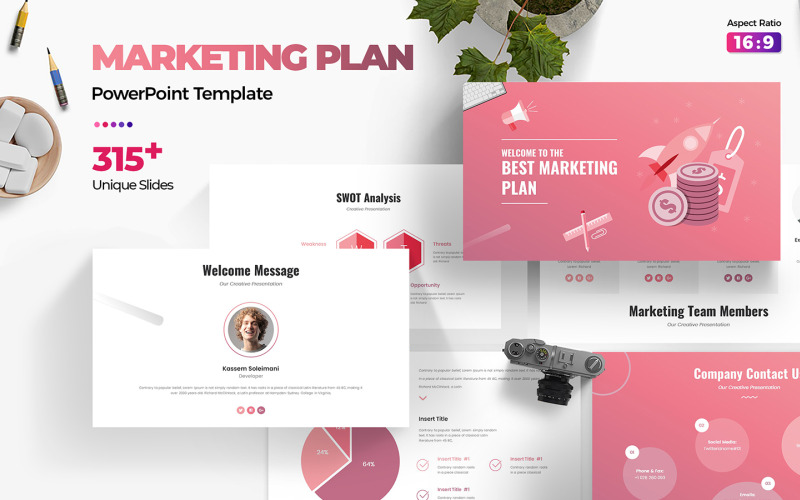 Digitální marketingový plán prezentace PowerPoint šablony