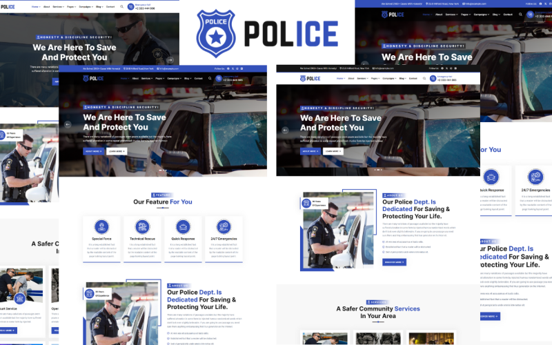 警察 - 警察局 HTML5 模板