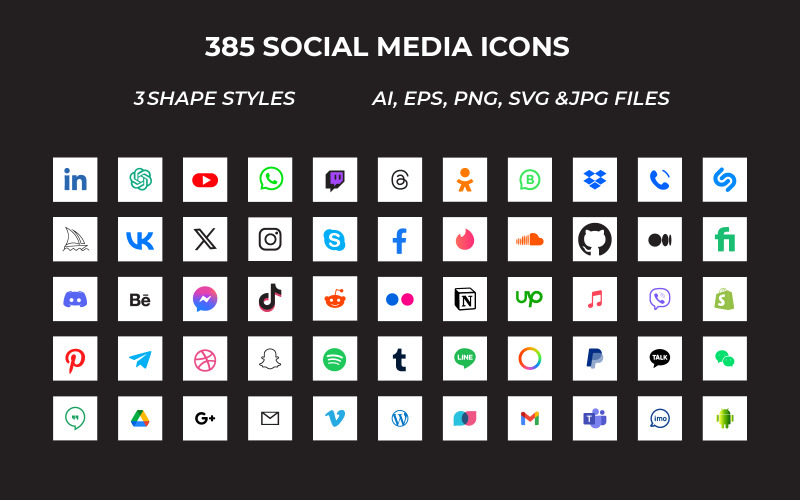 Pack d'icônes de logo de réseau social