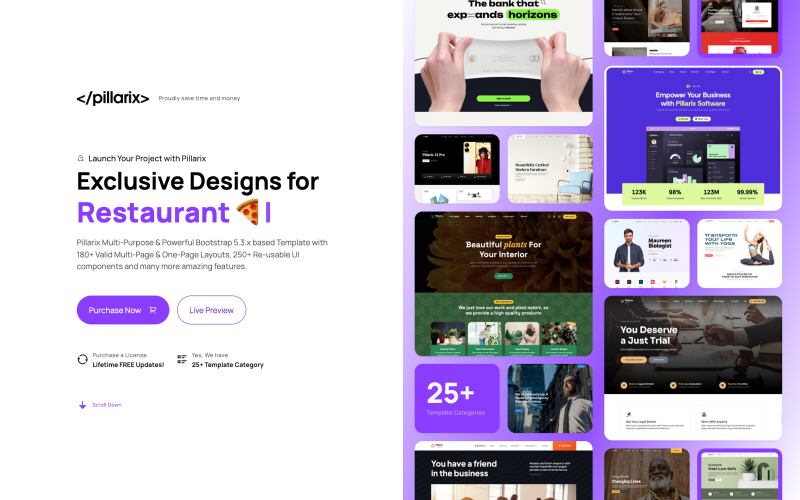 Pillarix — uniwersalny szablon strony internetowej