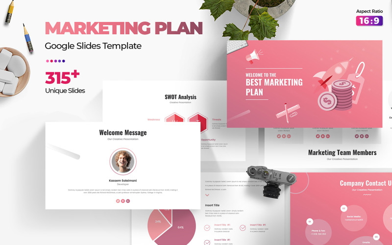 Plantilla de diapositivas de Google del plan de marketing digital