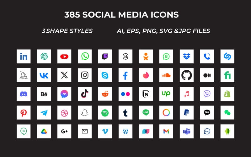 Social network logo icons pack