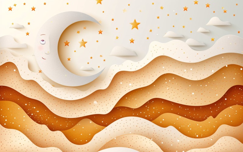Ramadan üdvözlő dizájn pasztell színekkel csillogó és hold