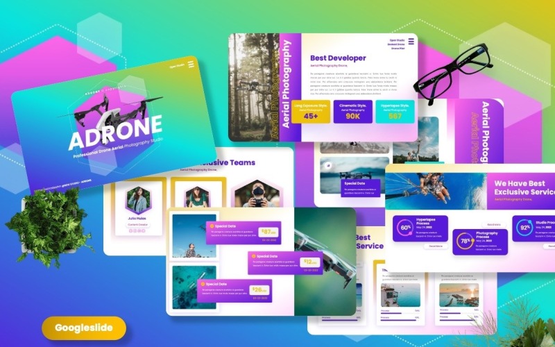 Adrone – шаблони Googleslide для аерофотозйомки дроном
