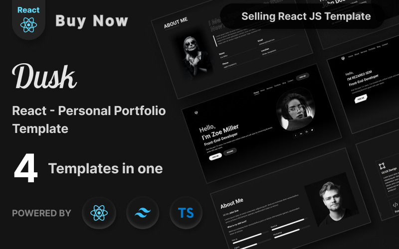Crepuscolo: pagina di destinazione del portfolio personale React