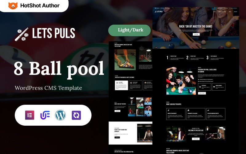 Lets Puls - Tema Elementor de WordPress para club de billar