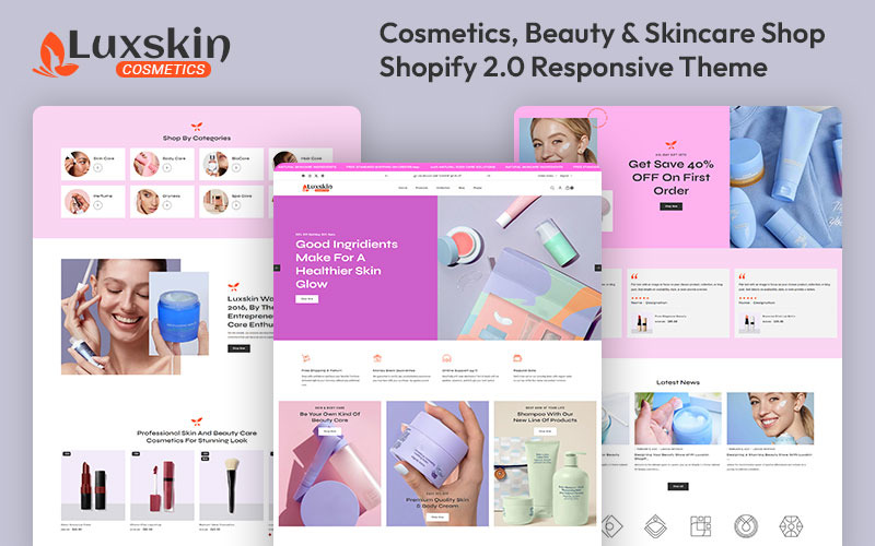 Luxskin — многоцелевая адаптивная тема для красоты, косметики и ухода за кожей Shopify 2.0