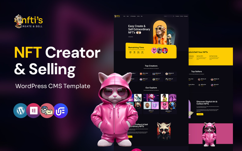 Nftis - uniwersalny motyw WordPress Elementor NFT Creator