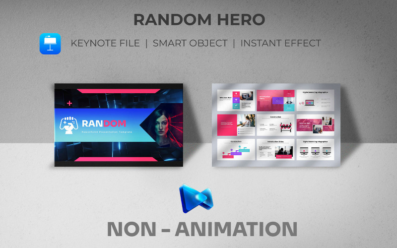 Random Hero Beliebte Keynote-Präsentationsvorlage