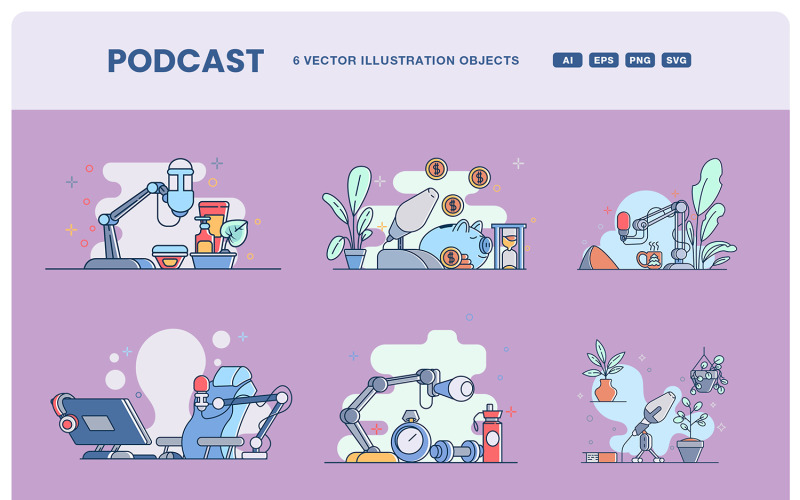 Ilustra??o vetorial de podcast