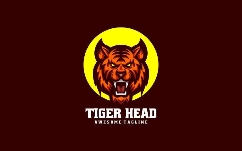 Logo de mascotte simple tête de tigre 3