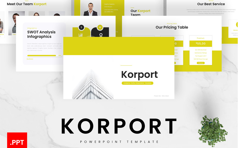 Korport – Företagsprofil PowerPoint-mall