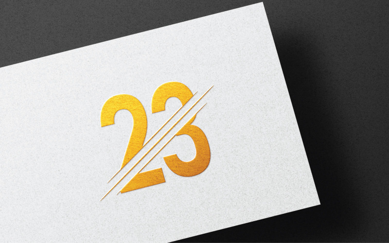 Conception de modèle de logo simple à 23 numéros