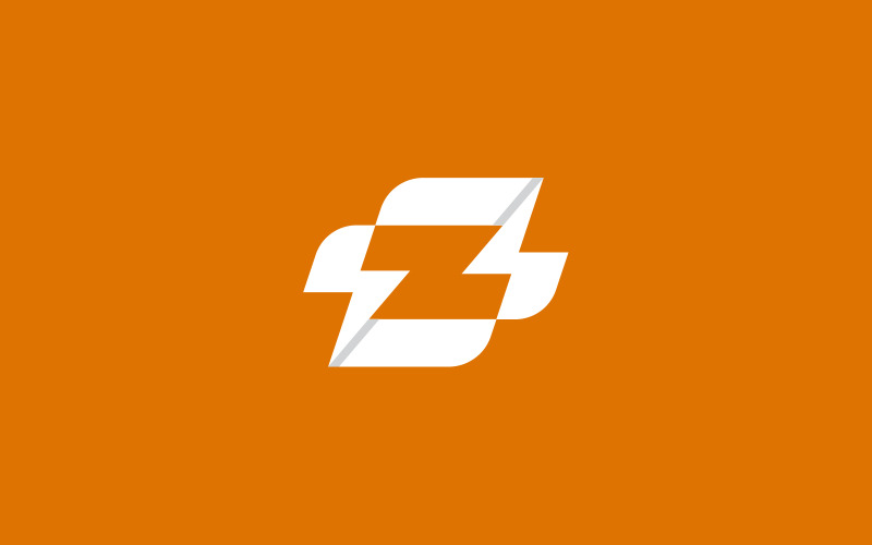 字母 Z 伏特或电压标志设计模板