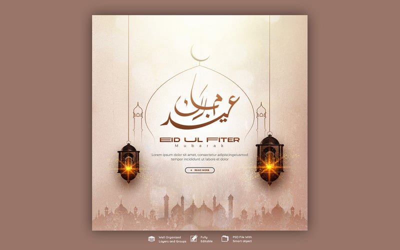 Eid Mubarak i Eid ul fitr Post w mediach społecznościowych