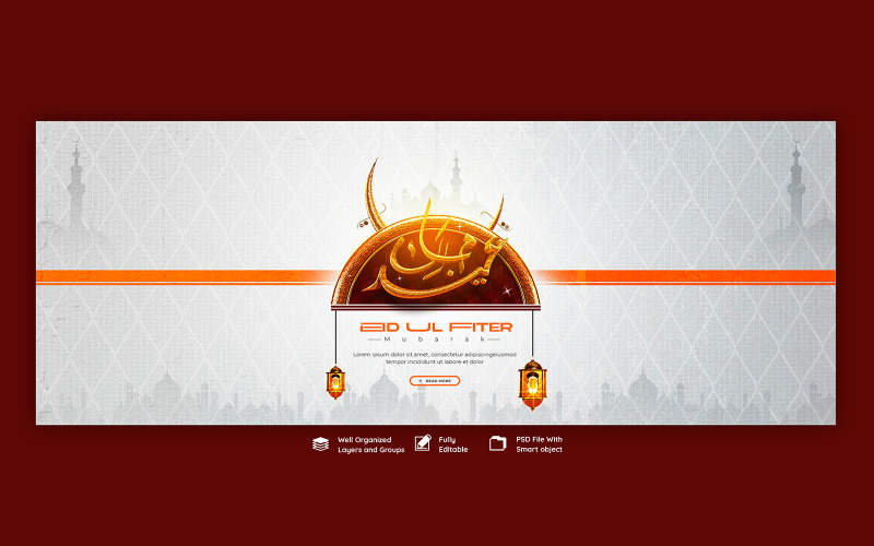 Eid Mubarak und Eid ul fitr Social-Media-Beitragsvorlage