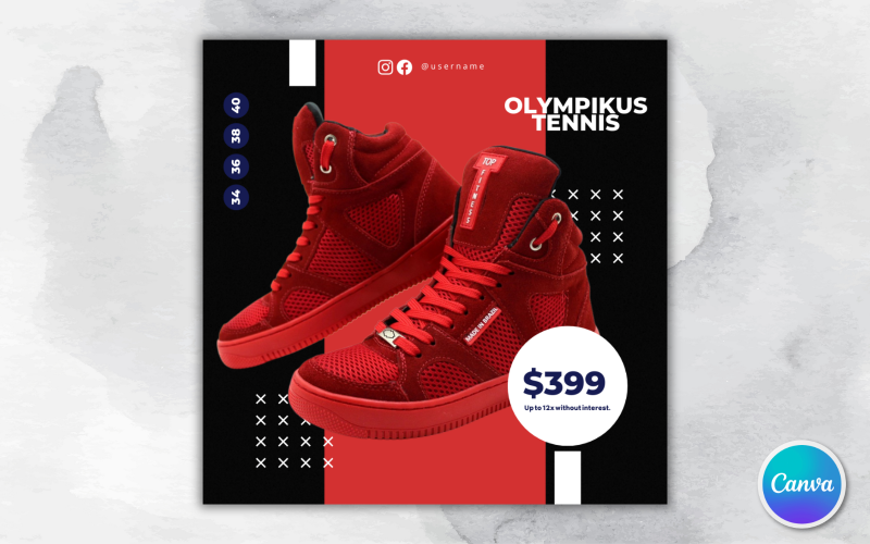 Shoe Sale Social Media Template 18 - Editable in Canva