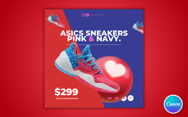 Shoe Sale Social Media Template 20 - Editable in Canva