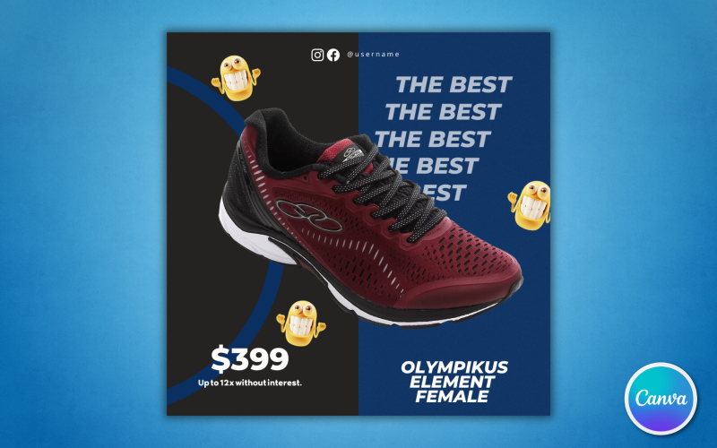 Shoe Sale Social Media Template 23 - Editable in Canva