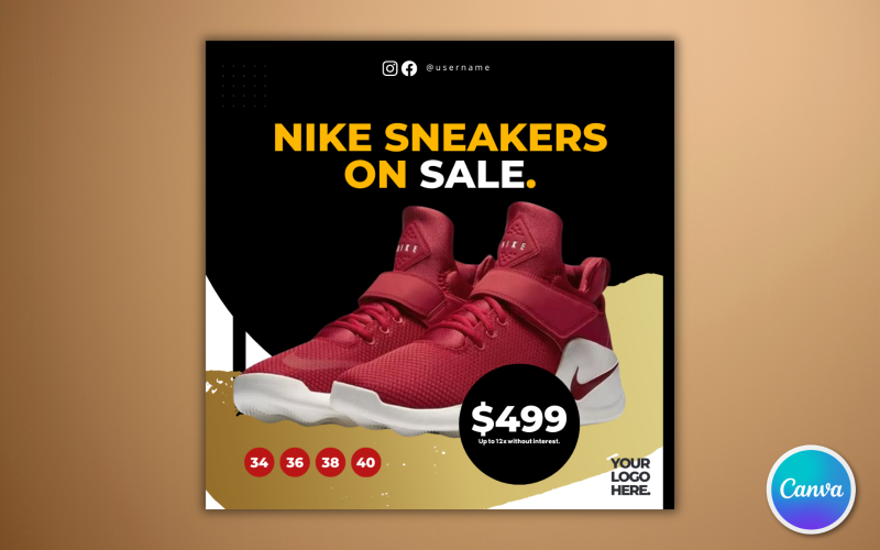 Szablon sprzedaży butów w mediach społecznościowych 25 — można edytować w serwisie Canva
