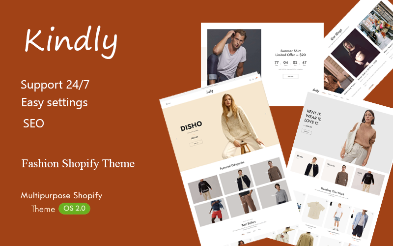 Kindly – Адаптивна тема Shopify Fashion Model
