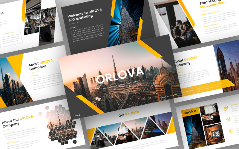 Orlova - Modèle PowerPoint d'agence de référencement