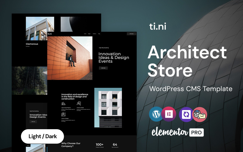 Tini — многоцелевая тема WordPress Elementor для архитектуры и гражданского строительства