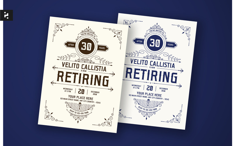 Invitation à une fête de retraite vintage