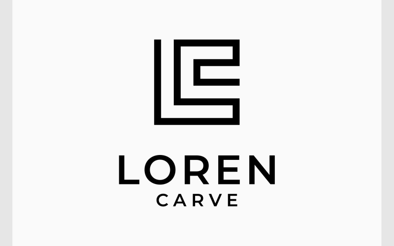Bokstaven LC Square Minimalistisk Logotyp