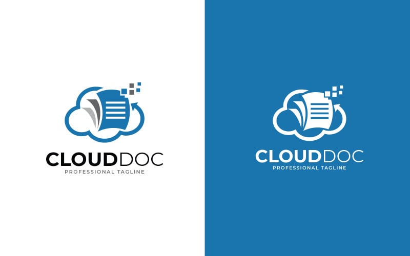 Cloud Doc logo design template #397325 - TemplateMonster