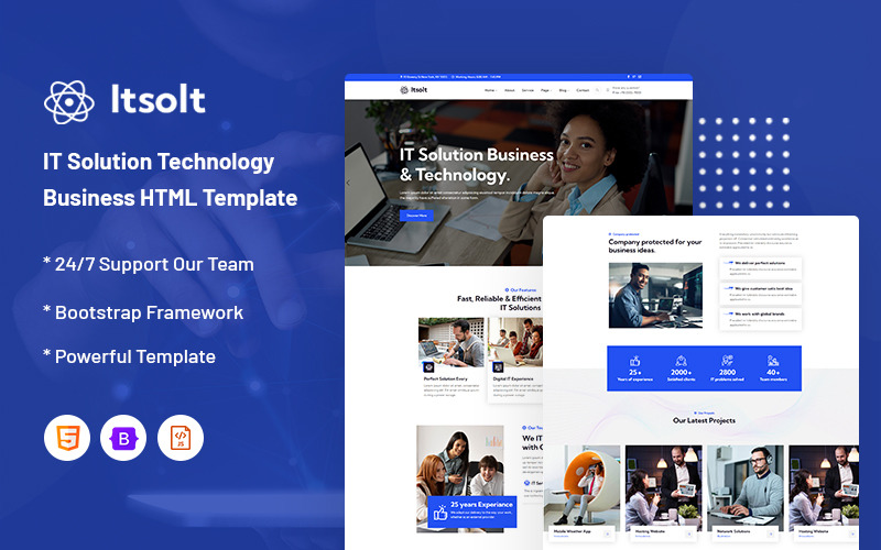 Itsolt - ІТ-рішення та технологічний бізнес-шаблон веб-сайту
