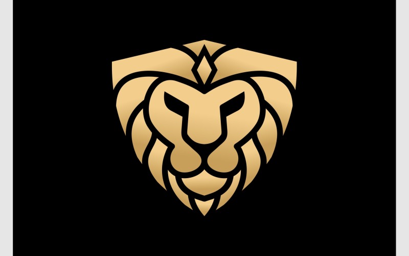 Lion Shield gouden luxe logo