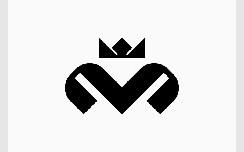 Літера M корона монограма розкіш логотип