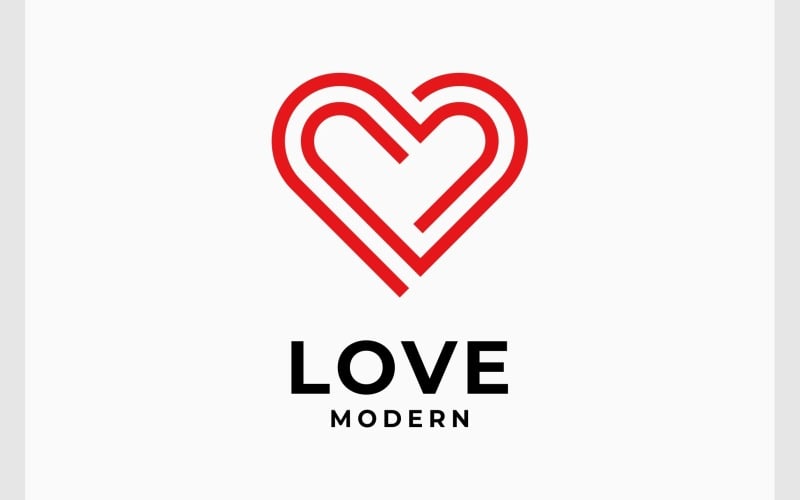 Logo minimaliste moderne simple de coeur d'amour
