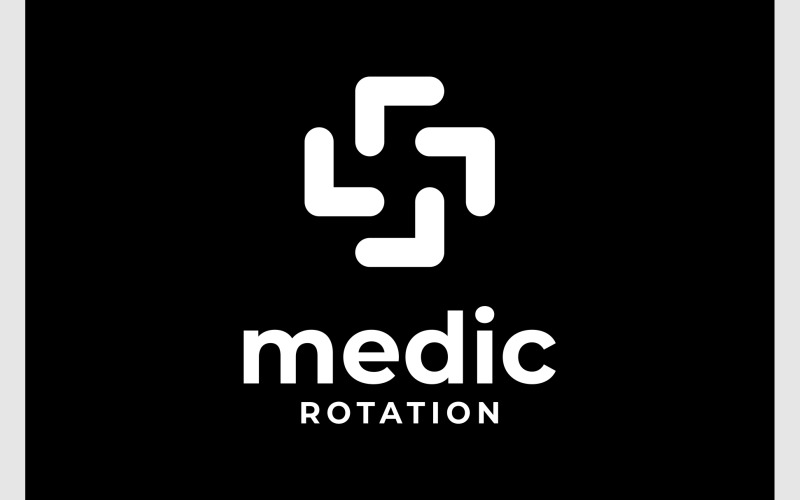 Logotipo Simples de Rotação Cruzada Médica