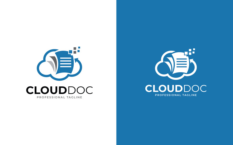 Modèle de conception de logo Cloud Doc