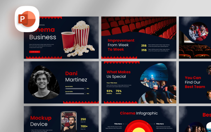 Modello PowerPoint per affari nel cinema