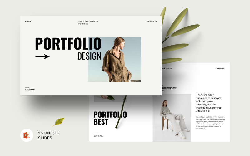 Portfolio PowerPoint-sjabloon Schoon ontwerp