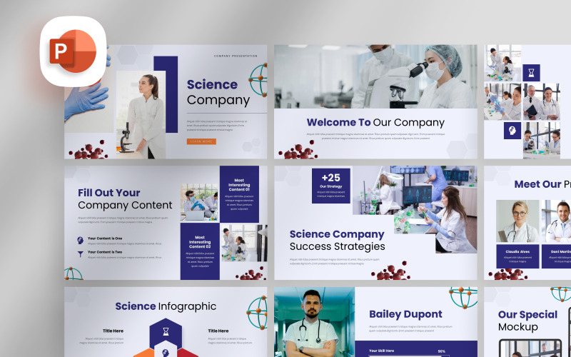 Simple Science Company PowerPoint šablony