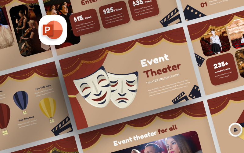 Szablon programu PowerPoint dla teatru retro
