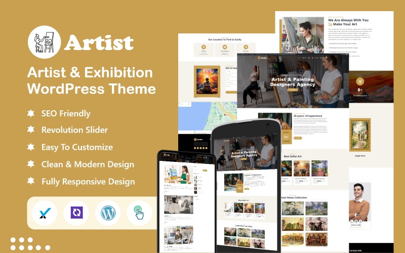 艺术家和展览 WordPress 主题