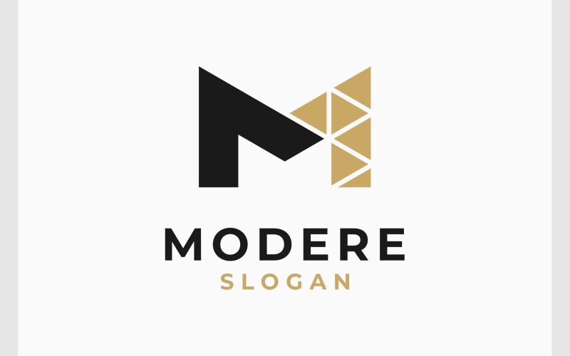 Letra M Triângulo Mosaico Logotipo