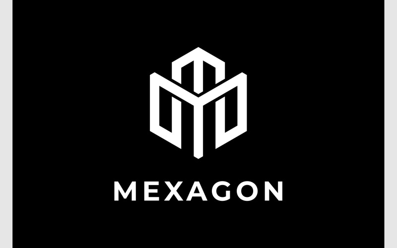 Lettre M ou MM Logo Hexagone