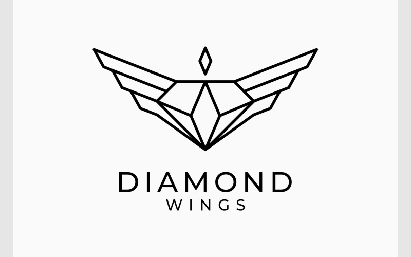 Logo de bijoux en forme d'aile de diamant