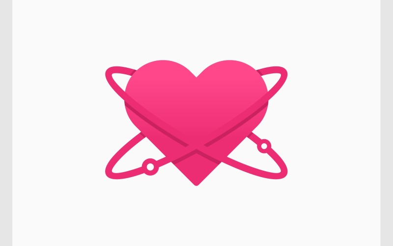 Logo della scienza atomica del cuore d'amore