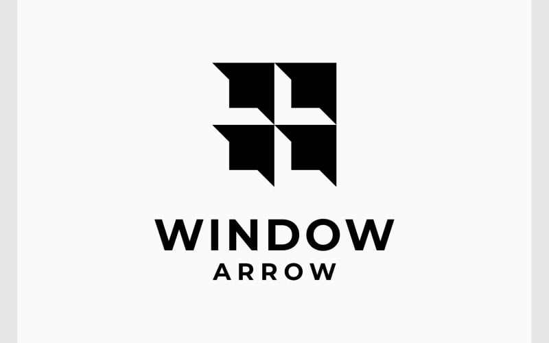 Logo freccia su costruzione finestra